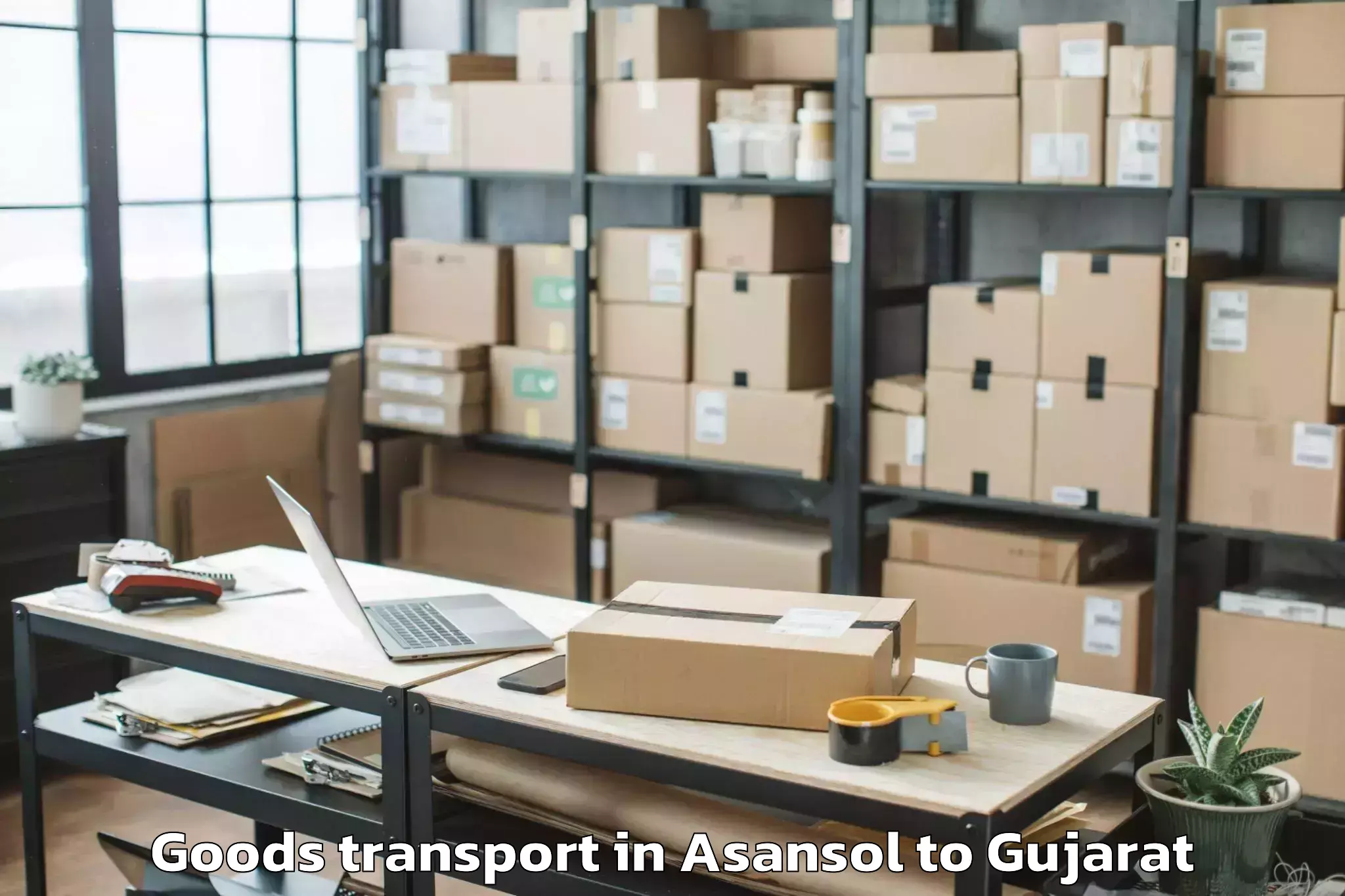 Top Asansol to Olpad Goods Transport Available